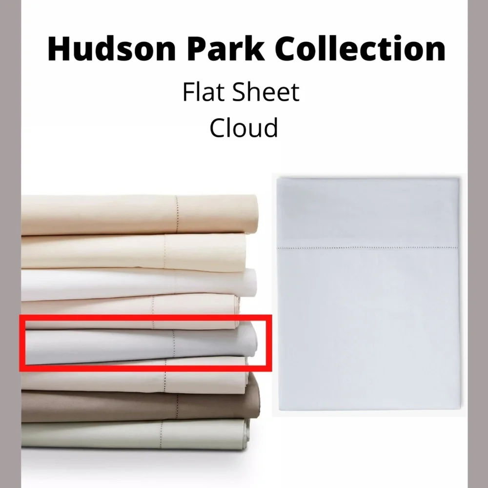 NIB‎ [ Queen ] for Hudson Park 600TC Cotton Flat Sheet in Cloud